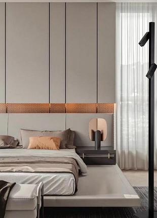 Чёрный металлический торшер в стиле минимализм (919-2071 bk)