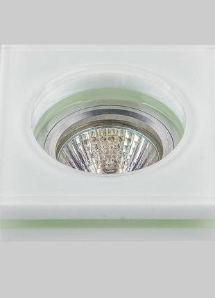 Квадратний білий врізний скляний світильник 05-916