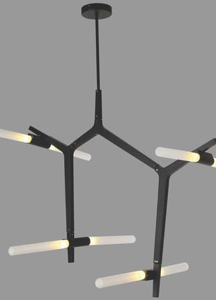 Чёрная современная люстра на 8 ламп "bulb" (56-lpr189-8 bk)