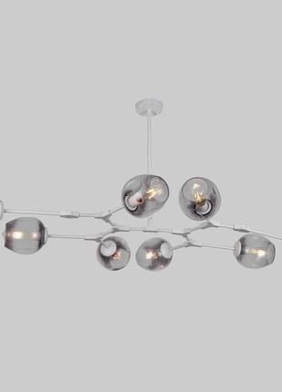 Белая люстра на 8 молекул molecule (52-l7731-8 wh+bk)