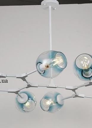 Белая люстра на 8 ламп molecule (52-l7731-8 wh+bl)