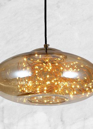 Світлодіодний скляний підвіс 25см (52-9764-led amber)2 фото