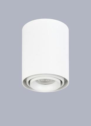 Білий світильник 12,5см "циліндр" накладний з напрямком світла (905-6603 wh)
