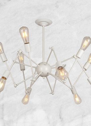 Белая металлическая люстра "паук" на 12 ламп (910-025-12 wh)