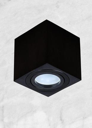 Чорний світильник 8,5см "куб" накладний з напрямком світла (905-7710 bk)