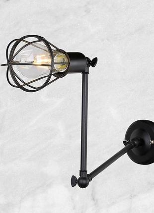 Чорне бра лофт на довгій нозі black loft (07-w117-1 bk)