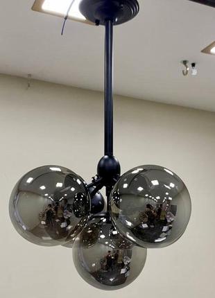 Чёрная современная люстра на 5 ламп (56-pl385-5 bk+bк)