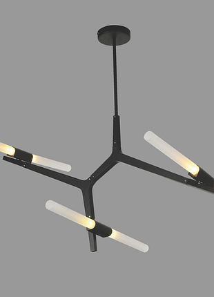Чёрная современная люстра на 6 ламп "bulb" (56-lpr189-6 bk)