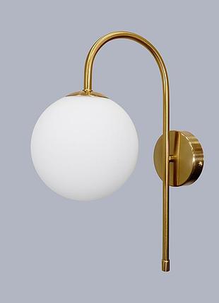 Бронзовая современная бра на 1 лампу "bulb" (61-j2035-1 brz+wh)