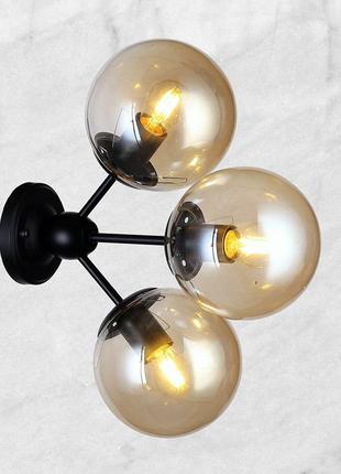 Чёрное бра модерн на 3 лампы (56-pr172-3 bk)