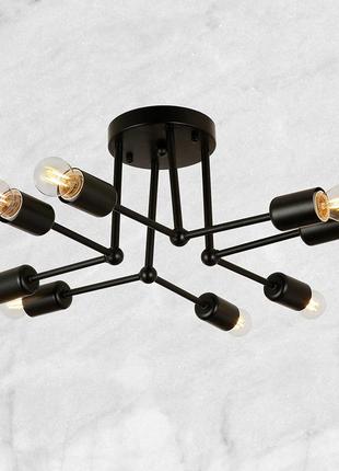Потолочная чёрная люстра на 8 ламп (61-zj08-8 bk)