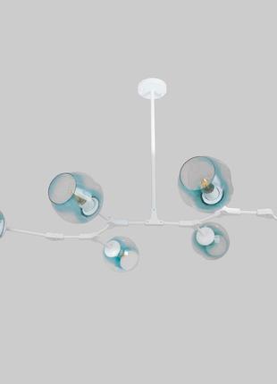 Белая люстра на 6 молекул (52-l7731-6 wh+bl)