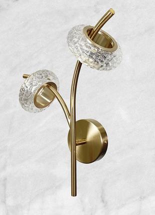 Бронзовая 6w светодиодная современная бра на 2 колечка (61-v1016-2 brz)