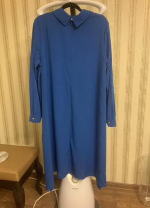 Красивое темно голубое платье