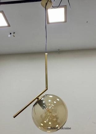 Бронзовый стеклянный подвес с шаром 20см (916-3815-1 brz+br)