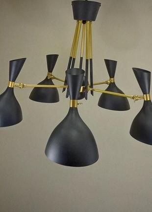 Современная чёрная люстра на 5 ламп (56-lpr1024-5 bk)