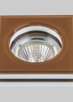 Квадратный коричнево-белый стеклянный светильник 05-919