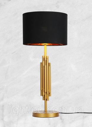Золотая дизайнерская напольная лампа с абажуром (919-2029)1 фото
