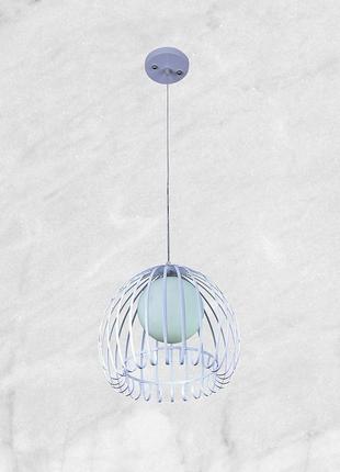 Біла люстра-підвіс модерн на 1 лампу (07-6328-1 wh)