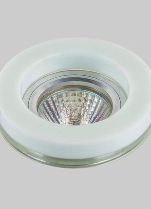 Круглий врізний білий скляний світильник 05-906
