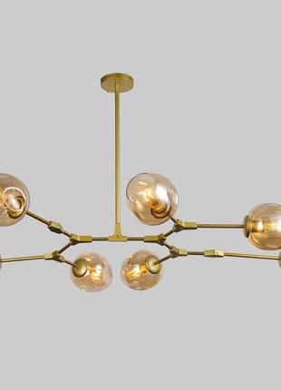 Золотая люстра на 7 молекул (52-l7731-7 gd+br)