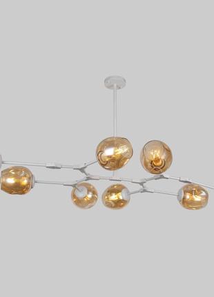 Белая люстра на 8 молекул molecule (52-l7731-8 wh+br)