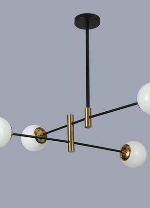 Чёрная современная люстра на 4 лампы (909-lxl3012-4 bk+wh)