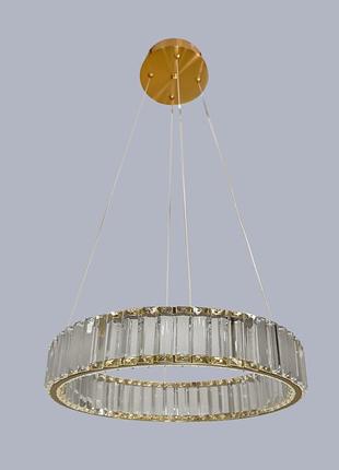 Бронзова 40см кругла скляна led люстра circle (918-vp112 brz (400))