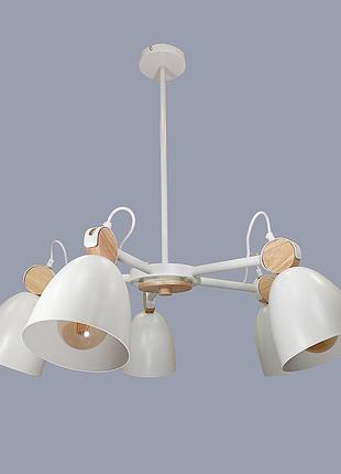 Люстра белая в скандиванском стиле на 5 ламп (52-v27039-5 wh)