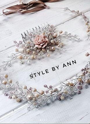 Вінок для волосся айворі