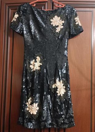 French connection черное коктельное платье с пайетками6 фото