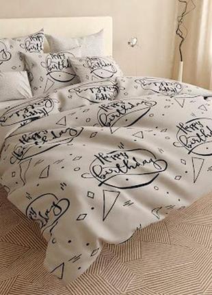 Двуспальный двусторонний комплект постельного белья 180*220 сатин люкс (18788) tm криспол украина