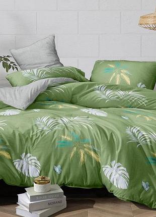 Двуспальный двусторонний комплект постельного белья на молнии 180*220 сатин люкс (19237) tm криспол украина