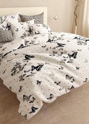 Двуспальный двусторонний комплект постельного белья 180*220 сатин люкс (18814) tm криспол украина