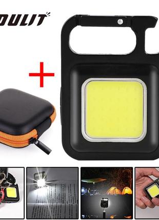 Многофункциональный мощный аккумуляторный фонарик led mini x80 + чехол. фонарик брелок, магнит, открывашка