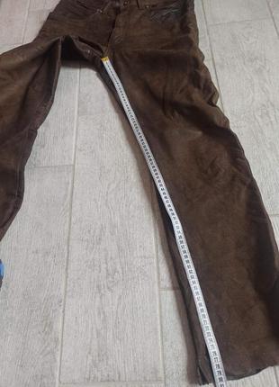 Коричневые кожаные мотоштаны, джинсы spirit motors6 фото