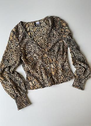 Стильна блузка  в леопардовий принт divided2 фото
