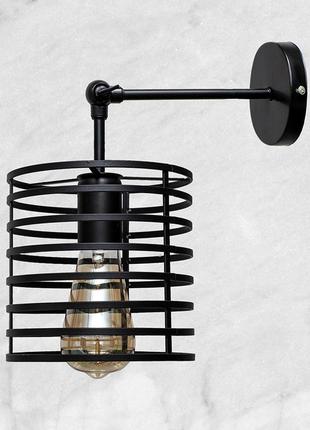 Металлическое чёрное бра (07-w9150f-1 bk)