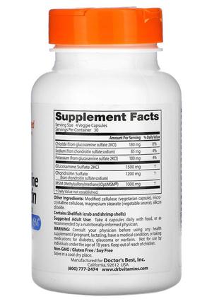 Глюкозамин, хондроитин и мсм с optimsm, сша