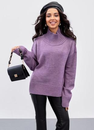 Оверсайз жіночий бежевий светр зі спущеною лінією плечового шва3 фото