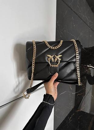 Женская сумка puff black / gold