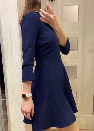 Zara плаття сукня відкрита спина открытая сзади бретели темно синее2 фото