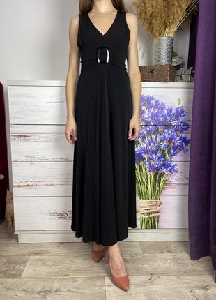 Чорна сукня міді з пряжкою  з масла 1+1=3