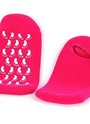 Зволожуючі гелеві носочки spa gel socks crimson2 фото