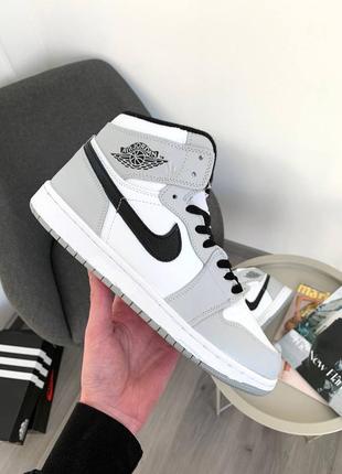 Кросівки на хутрі ❄️nike air jordan 1 retro retro grey (зима)