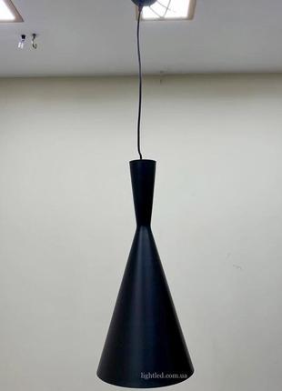 Большой чёрный подвес в стиле лофт "конус" (52-8323-1 bk)