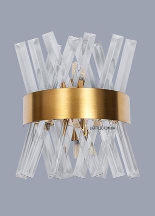 Золотой настенный светильник-бра на 2 лампы (52-lw7916 gd)