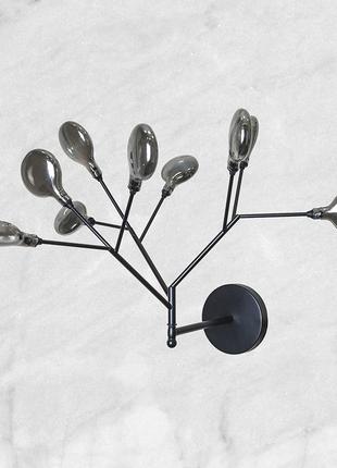 Настінний чорний світильник "лепестки" (56-lpr0031-9 bk+bk)