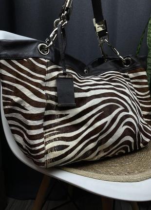 Оригінальна сумка через плече jimmy choo pony calf hair zebra print2 фото