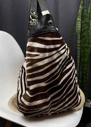 Оригінальна сумка через плече jimmy choo pony calf hair zebra print4 фото